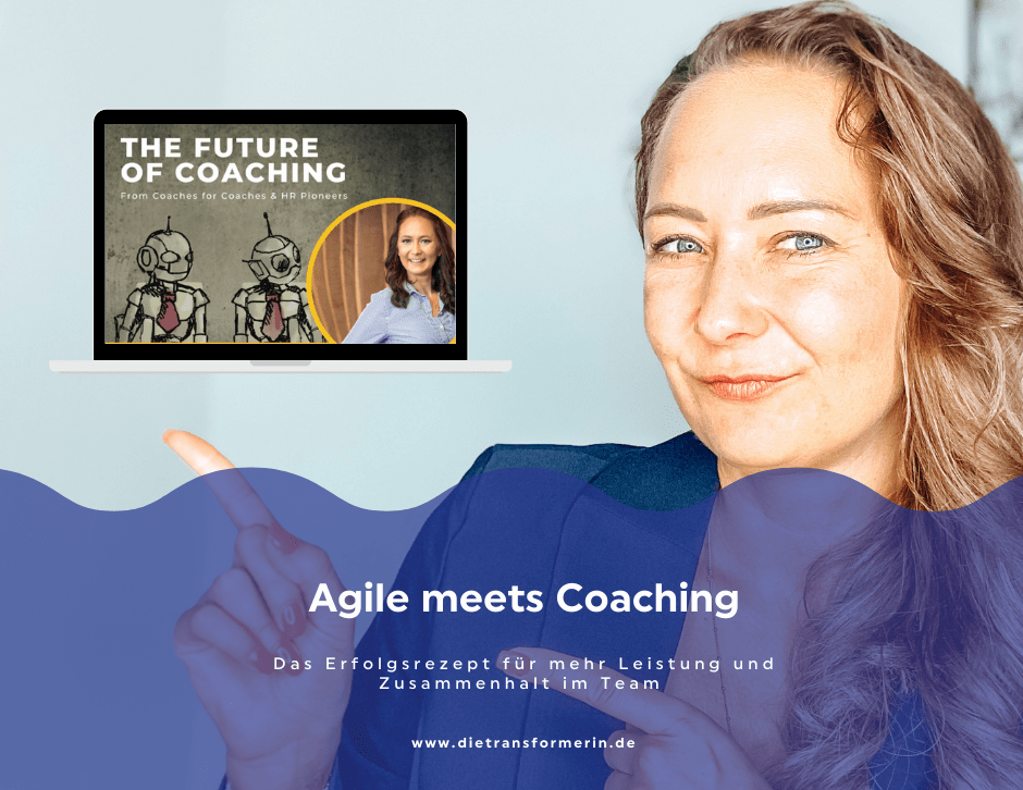 Agile Coaching - Nadine zeigt auf die neue Podcastfolge
